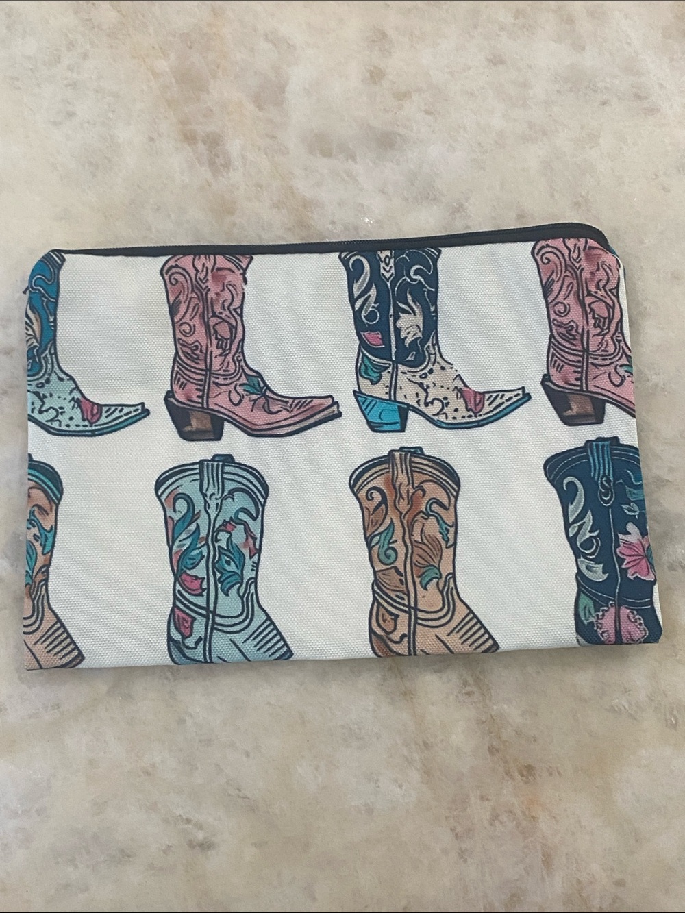 Printed Cowboy Boot Pouch - Multicolor